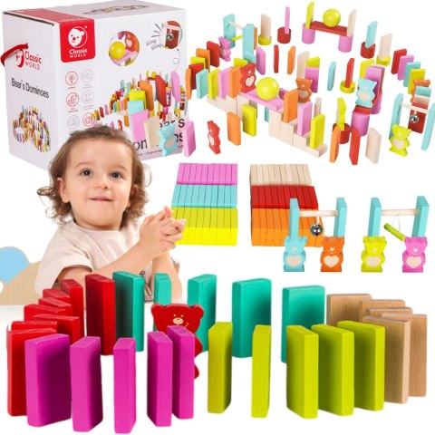 CLASSIC WORLD Drewniane Domino dla Dzieci Misie 105 el. CLASSIC WORLD Drewniane Domino dla Dzieci Misie 105 el.
