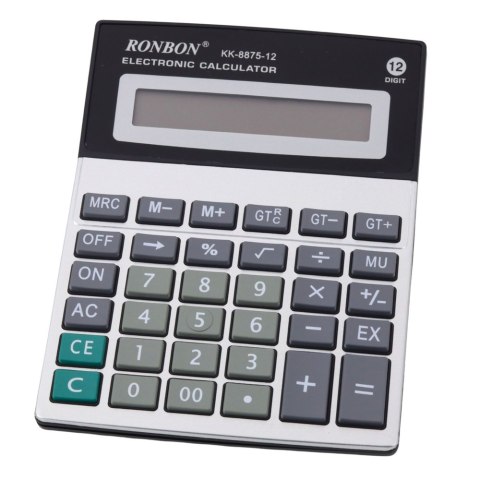 LEAN Kalkulator Biurowy Ronbon KK-8875-12 Duży Wyświetlacz 12-Cyfrowy LEAN Kalkulator Biurowy Ronbon KK-8875-12 Duży Wyświetlacz 12-Cyfrowy