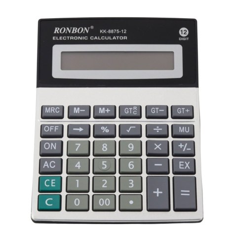 LEAN Kalkulator Biurowy Ronbon KK-8875-12 Duży Wyświetlacz 12-Cyfrowy LEAN Kalkulator Biurowy Ronbon KK-8875-12 Duży Wyświetlacz 12-Cyfrowy