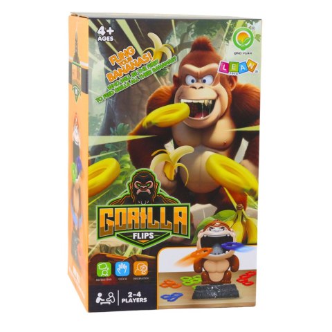 LEAN Toys Gra Zręcznościowa Rzut Do Celu Goryl Obrotowy Dźwięk Obręcze LEAN Toys Gra Zręcznościowa Rzut Do Celu Goryl Obrotowy Dźwięk Obręcze