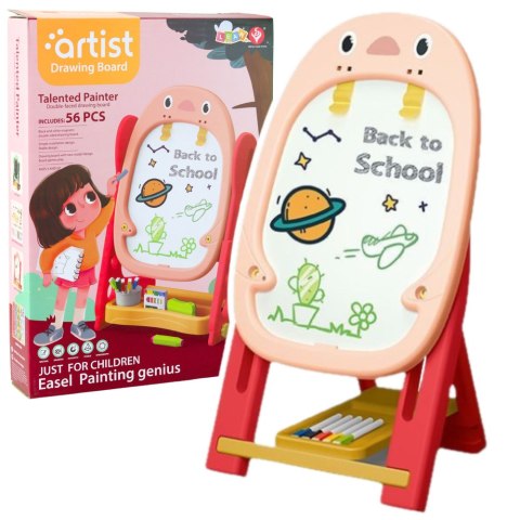 LEAN Toys Tablica Magnetyczna Dwustronna Pingwin Zestaw Gier Akcesoria 56el Różowa LEAN Toys Tablica Magnetyczna Dwustronna Pingwin Zestaw Gier Akcesoria 56el Różowa