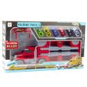 LEAN Toys Zestaw Ciężarówka Rozkładana Z Torem Wyścigowym 6 Autek