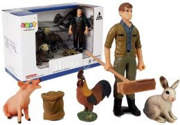 LEAN Toys Zestaw Figurek Farma Zwierzęta Domowe Rolnik