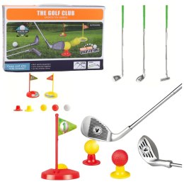 LEAN Toys Zestaw Golfowy Dla Dzieci Kije Piłeczki Flagi Podstawki 48el