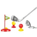 LEAN Toys Zestaw Golfowy Dla Dzieci Kije Piłeczki Flagi Podstawki 48el