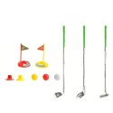 LEAN Toys Zestaw Golfowy Dla Dzieci Kije Piłeczki Flagi Podstawki 48el