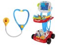 LEAN Toys Zestaw Lekarski na Wózku Stolik Lekarski Doktor 17 Elementów EKG