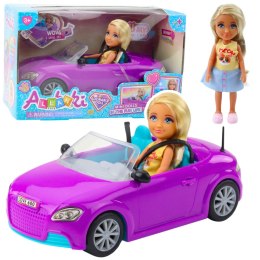 LEAN Toys Zestaw Mini Laleczka Ankiki Samochód Kabriolet Fioletowy