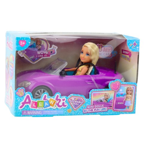 LEAN Toys Zestaw Mini Laleczka Ankiki Samochód Kabriolet Fioletowy LEAN Toys Zestaw Mini Laleczka Ankiki Samochód Kabriolet Fioletowy