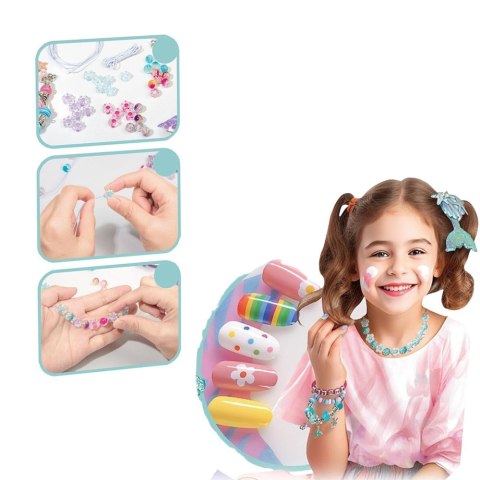 LEAN Toys Zestaw Piękności Biżuteria Bransoletka Koraliki Spinka Syreni Ogon 48el LEAN Toys Zestaw Piękności Biżuteria Bransoletka Koraliki Spinka Syreni Ogon 48el