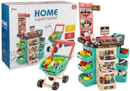 LEAN Toys Zestaw Supermarket Koszyk Sklepowy Waga Czytnik Kart Skaner