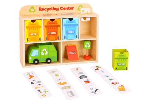 TOOKY TOY Drewniane Centrum Recyklingu Edukacyjny Sorter TOOKY TOY Drewniane Centrum Recyklingu Edukacyjny Sorter