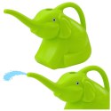 LEAN TOYS Mała Konewka Plastikowa Do Podlewania Dla Dzieci Słoń Zielony