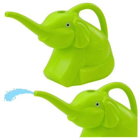 LEAN TOYS Mała Konewka Plastikowa Do Podlewania Dla Dzieci Słoń Zielony