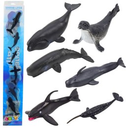 LEAN TOYS Zestaw Mini Figurek Zwierzęta Morskie Ssaki Orka Fotka Delfin 6-8cm 6szt