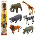 LEAN TOYS Zestaw Mini Figurki Dzikie Zwierzęta Żyrafa Zebra Lew 6-8cm 6szt