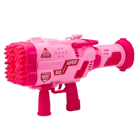 LEAN Toys Duży Pistolet Elektryczny Na Bańki Mydlane 64 Otwory Różowy LEAN Toys Duży Pistolet Elektryczny Na Bańki Mydlane 64 Otwory Różowy