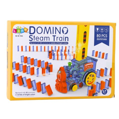 LEAN Toys Elektryczna Lokomotywa Na Baterie Klocki Domino Para Wodna 80el LEAN Toys Elektryczna Lokomotywa Na Baterie Klocki Domino Para Wodna 80el