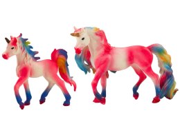 LEAN Toys Figurki Kolekcjonerskie Jednorożec z Małym Różowy 2 El