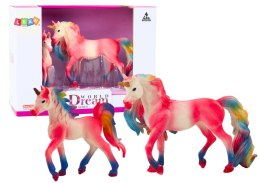 LEAN Toys Figurki Kolekcjonerskie Jednorożec z Małym Różowy 2 El