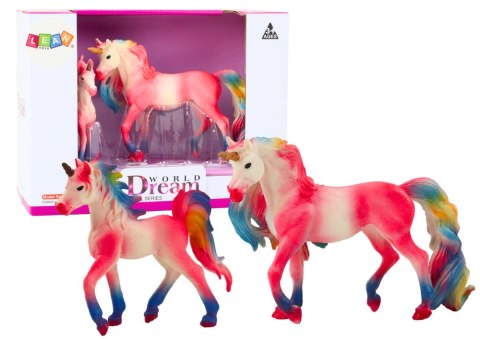 LEAN Toys Figurki Kolekcjonerskie Jednorożec z Małym Różowy 2 El LEAN Toys Figurki Kolekcjonerskie Jednorożec z Małym Różowy 2 El