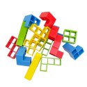 LEAN Toys Gra Zręcznościowa Balansująca Wieża Klocki 22 Karty 16 Klocków
