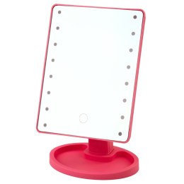 LEAN Toys Lusterko Kosmetyczne 16 Diod LED Z Podstawką Regulacja Różowe