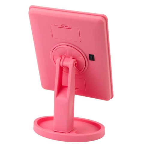 LEAN Toys Lusterko Kosmetyczne 16 Diod LED Z Podstawką Regulacja Różowe LEAN Toys Lusterko Kosmetyczne 16 Diod LED Z Podstawką Regulacja Różowe