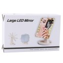 LEAN Toys Lusterko Kosmetyczne 16 Diod LED Z Podstawką Regulacja Różowe