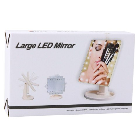 LEAN Toys Lusterko Kosmetyczne 16 Diod LED Z Podstawką Regulacja Różowe LEAN Toys Lusterko Kosmetyczne 16 Diod LED Z Podstawką Regulacja Różowe