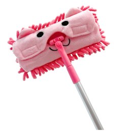LEAN Toys Mop Dla Dzieci Z Rączką Teleskopową Zwierzątko Różowy