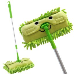 LEAN Toys Mop Dla Dzieci Z Rączką Teleskopową Zwierzątko Zielony