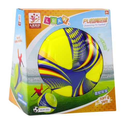 LEAN Toys Piłka Piankowa Na Sznurku Ze Ściągaczem Uchwyt Żółta 14cm LEAN Toys Piłka Piankowa Na Sznurku Ze Ściągaczem Uchwyt Żółta 14cm