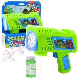 LEAN Toys Pistolet Na Bańki Mydlane Dioda LED Zielony Dinozaury