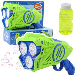 LEAN Toys Pistolet Na Bańki Mydlane Na Baterie Światła LED Niebiesko-Zielony