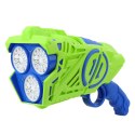 LEAN Toys Pistolet Na Bańki Mydlane Na Baterie Światła LED Niebiesko-Zielony
