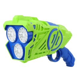 LEAN Toys Pistolet Na Bańki Mydlane Na Baterie Światła LED Niebiesko-Zielony