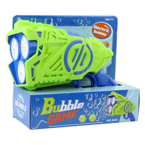 LEAN Toys Pistolet Na Bańki Mydlane Na Baterie Światła LED Niebiesko-Zielony LEAN Toys Pistolet Na Bańki Mydlane Na Baterie Światła LED Niebiesko-Zielony