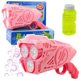 LEAN Toys Pistolet Na Bańki Mydlane Na Baterie Światła LED Różowy