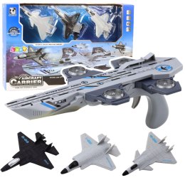 LEAN Toys Pistolet Wyrzutnia Samolotów Myśliwców Zestaw 3w1 Światła Dźwięki