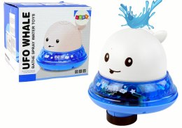LEAN Toys Wieloryb Tryskający Wodą z Podstawką Zabawka do Kąpieli Biała