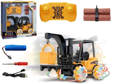 LEAN Toys Zdalnie Sterowany Wózek Widłowy Obrót 360 stopni Świecące Koła