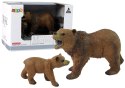 LEAN Toys Zestaw 2 Figurek Niedźwiedź Grizli z Młodym