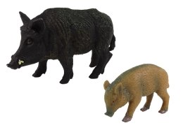 LEAN Toys Zestaw 2 figurek Dzik z Młodym Zwierzęta Leśne
