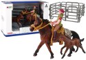 LEAN Toys Zestaw 3 Figurek Konie i Zagroda Figurka Koń Źrebak Jeździec