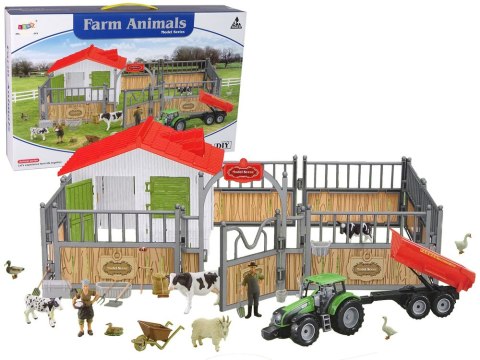 LEAN Toys Zestaw Do Złożenia DIY Farma Wysoki Płot Zwierzęta Krowa Kaczka