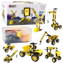 LEAN Toys Zestaw Klocków Konstrukcyjnych Maszyny Budowlane 8w1 100el