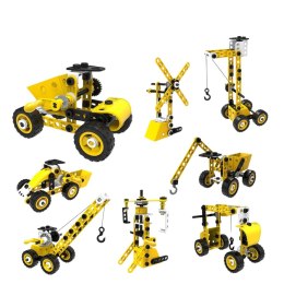LEAN Toys Zestaw Klocków Konstrukcyjnych Maszyny Budowlane 8w1 100el