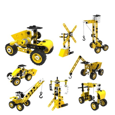 LEAN Toys Zestaw Klocków Konstrukcyjnych Maszyny Budowlane 8w1 100el LEAN Toys Zestaw Klocków Konstrukcyjnych Maszyny Budowlane 8w1 100el