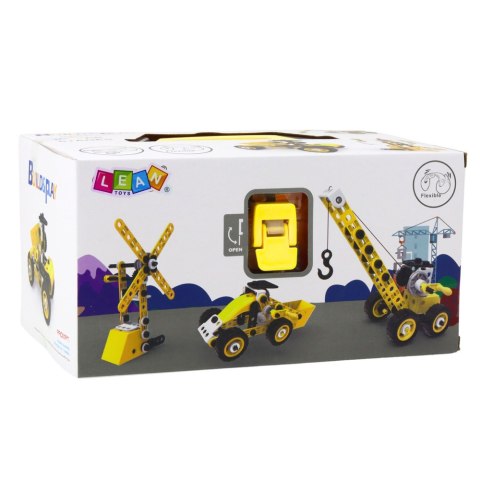 LEAN Toys Zestaw Klocków Konstrukcyjnych Maszyny Budowlane 8w1 100el LEAN Toys Zestaw Klocków Konstrukcyjnych Maszyny Budowlane 8w1 100el